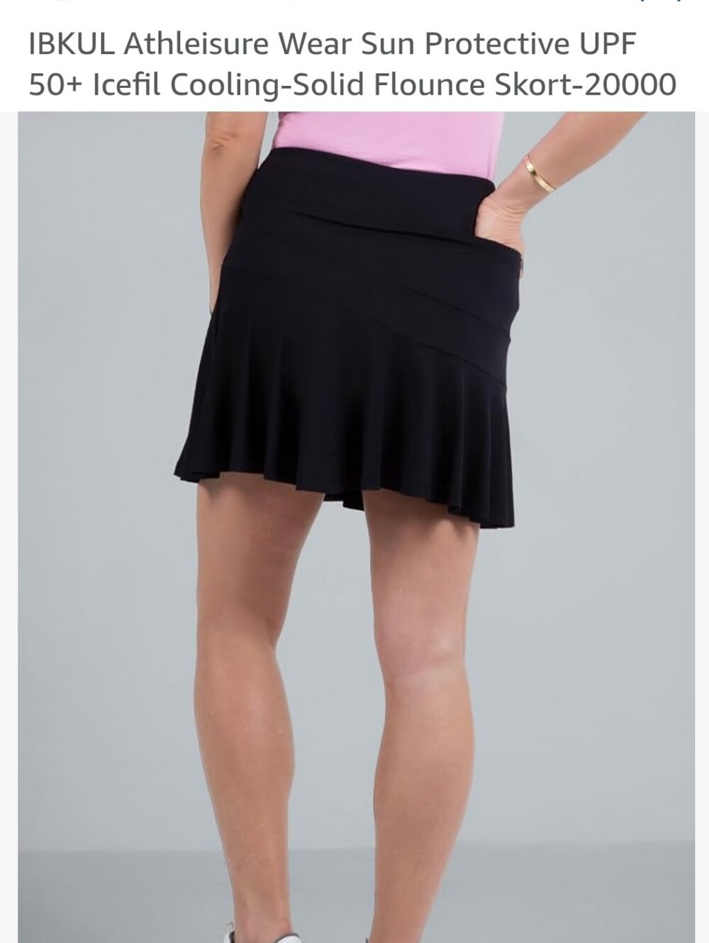IBKUL Black Flounce Skort - Women's Athletic Skirt - Picture 3 of 13